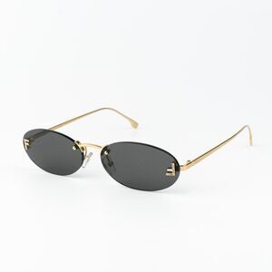 Fendi FIRST CRYSTAL Men Sunglasses Gold Oval Metal FE4075US 30A AUTHENTIC